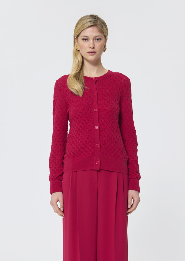 Gerty vest red merino wool Garnet TARA JARMON