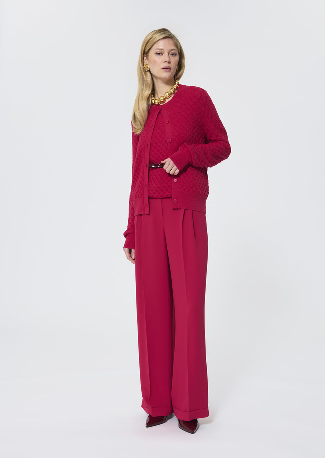 Gerty vest red merino wool Garnet TARA JARMON