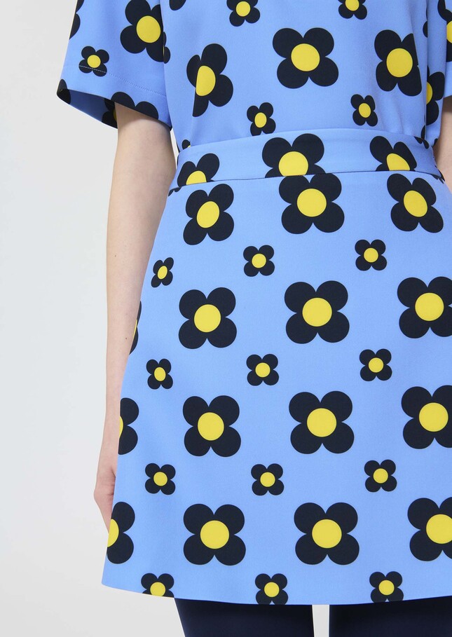 Jessy Skirt Sky blue floral print Horizon TARA JARMON