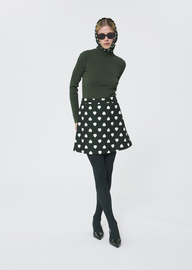 Jessy Skirt green with heart print Green TARA JARMON