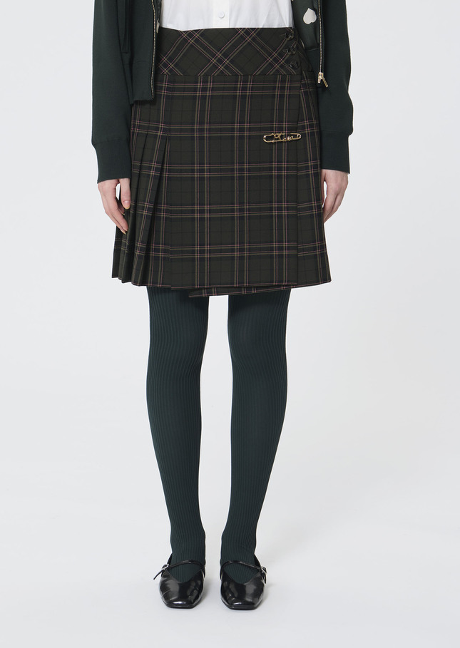 Jannie Skirt green checkered Vert anglais TARA JARMON
