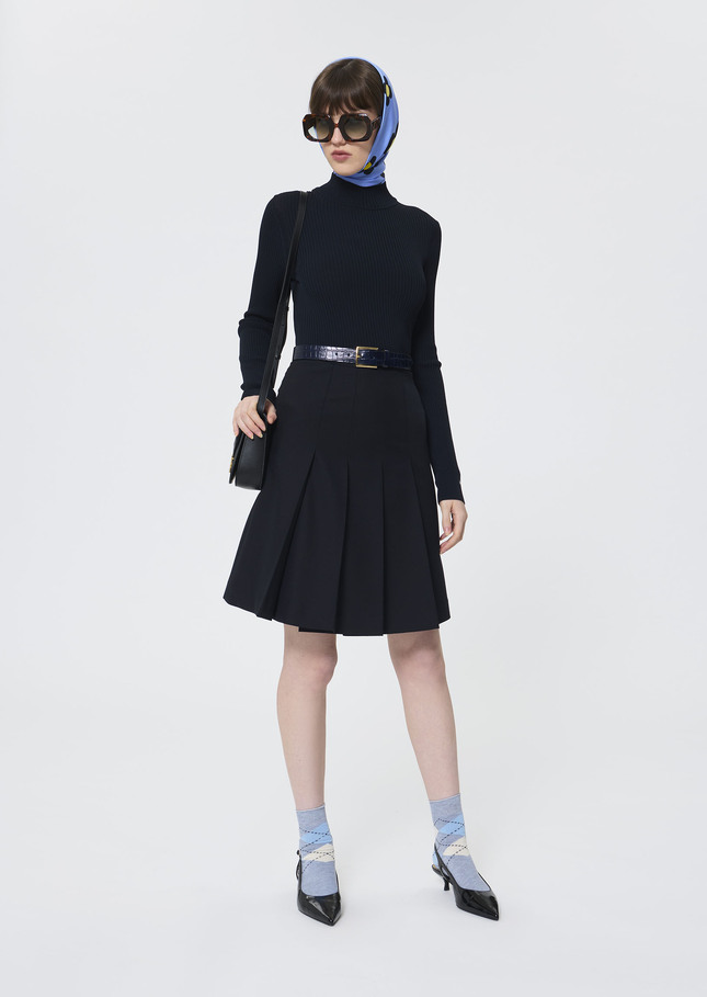Jeanne skirt midnight blue in cold wool Night TARA JARMON