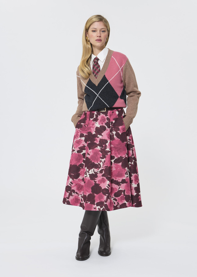 Joe Skirt ecru floral print Craie TARA JARMON