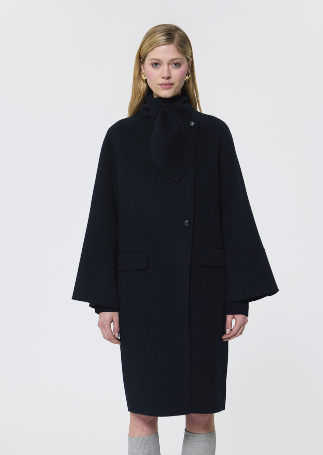 Mocca Coat midnight blue double-faced wool Night TARA JARMON
