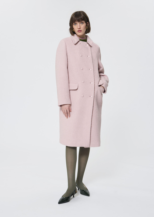 Marguerite Coat pink in bouclé wool Pink TARA JARMON