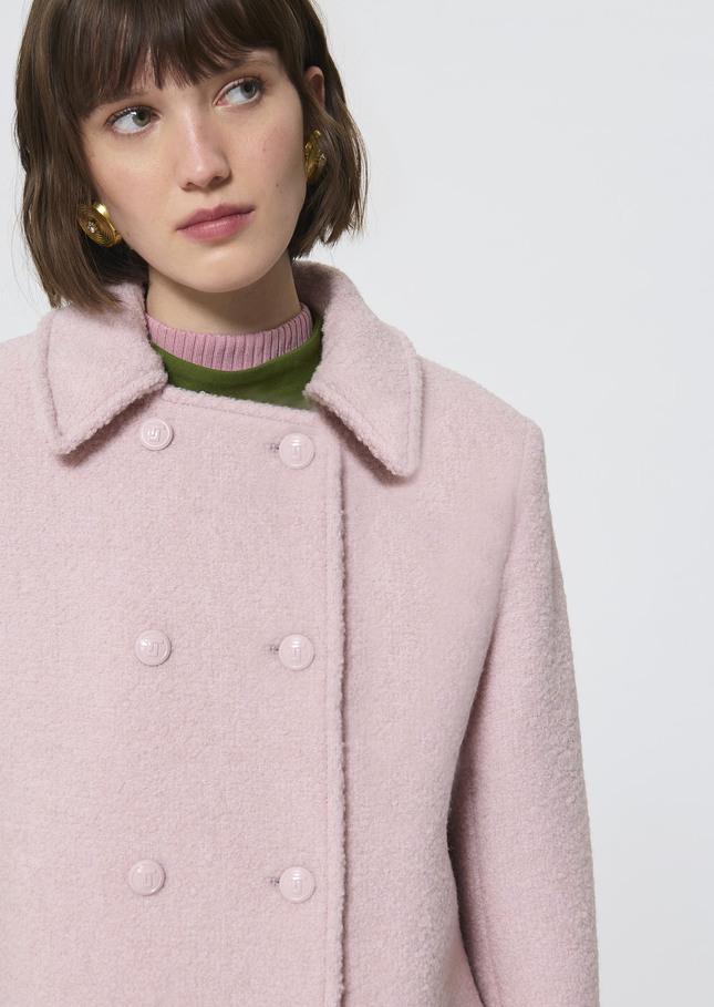 Marguerite Coat pink in bouclé wool Pink TARA JARMON