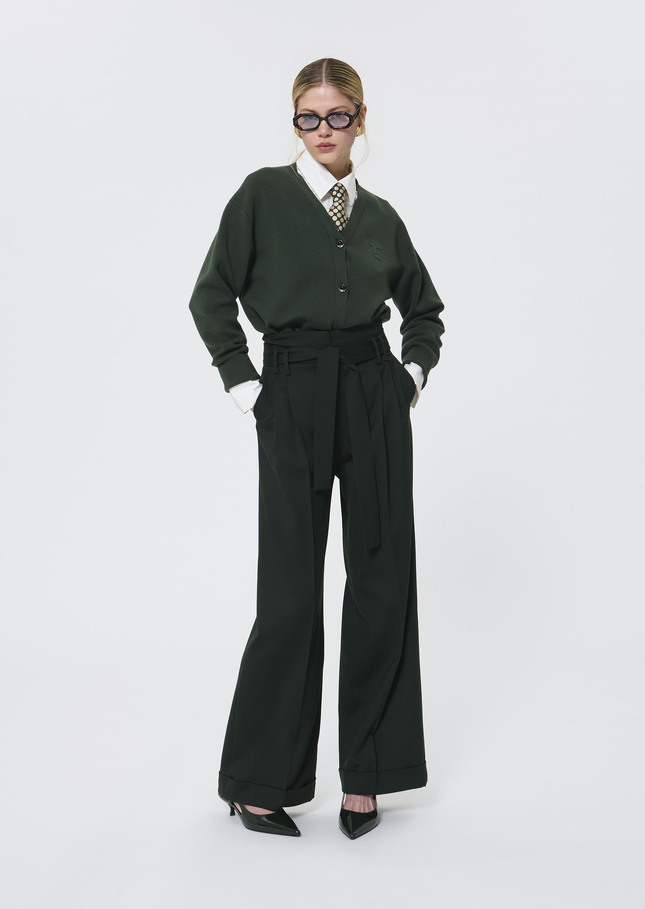 Pia Pants English green flannel Vert anglais TARA JARMON