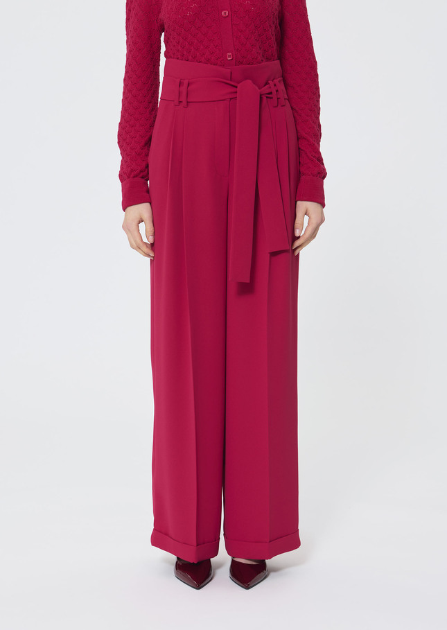 Pia Pants red crepe Garnet TARA JARMON