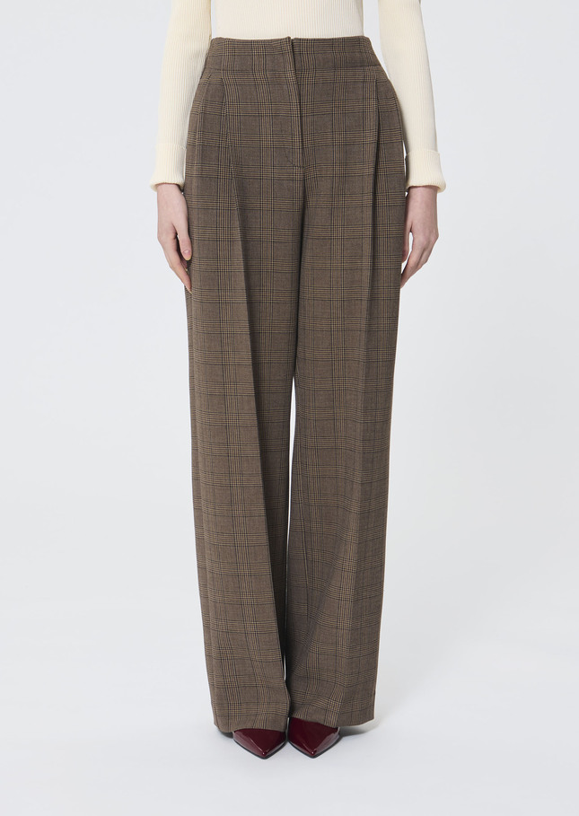 Parigi trousers beige Prince of Wales check Taupe color TARA JARMON