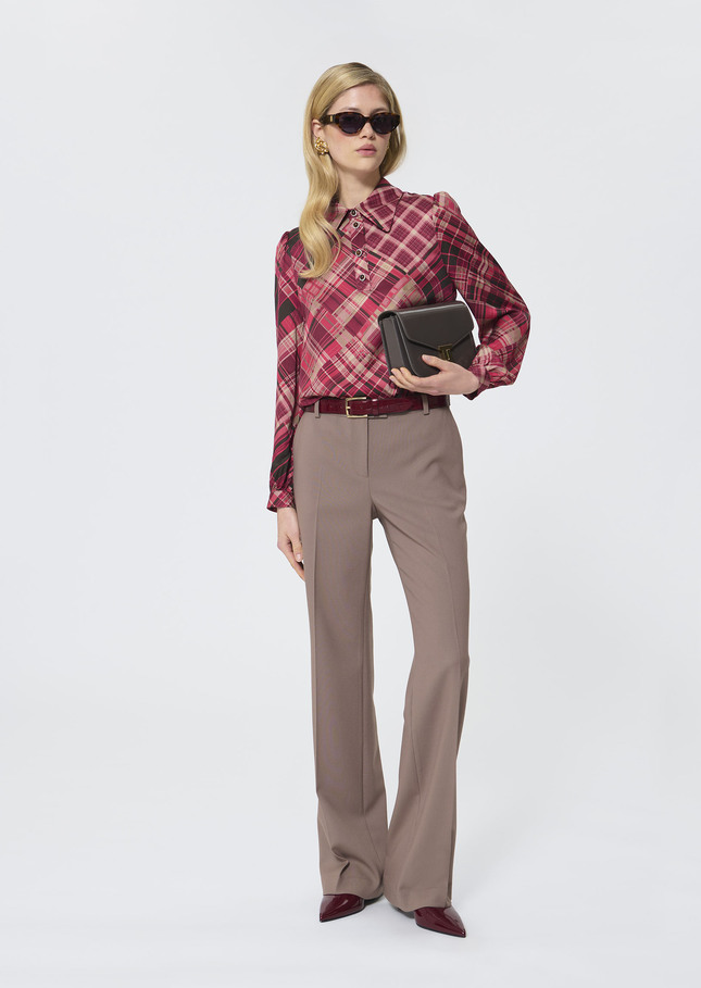 Poupee Pants beige in cold wool Taupe color TARA JARMON