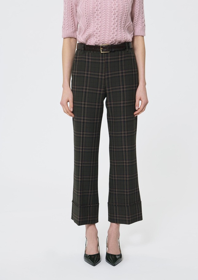 Pierre Pants green checkered Vert anglais TARA JARMON