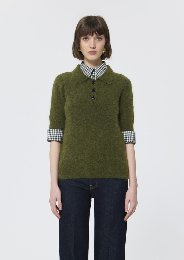 Paulino sweater green brushed alpaca Green TARA JARMON