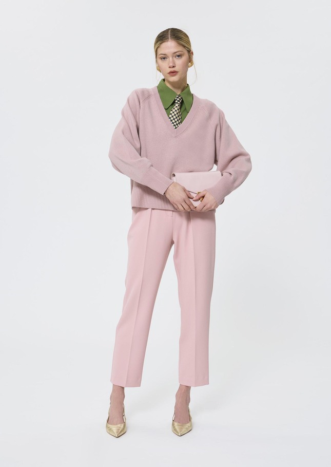 Paz sweater pale pink merino and alpaca wool Blush TARA JARMON