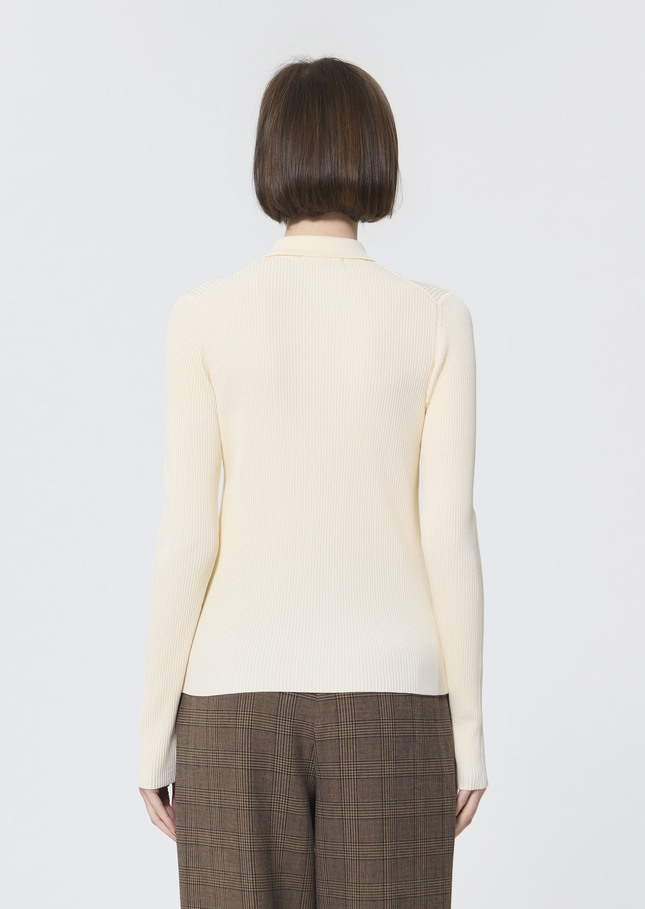 Priscilla Sweater ecru in extra-fine ribbed knit Off-white TARA JARMON