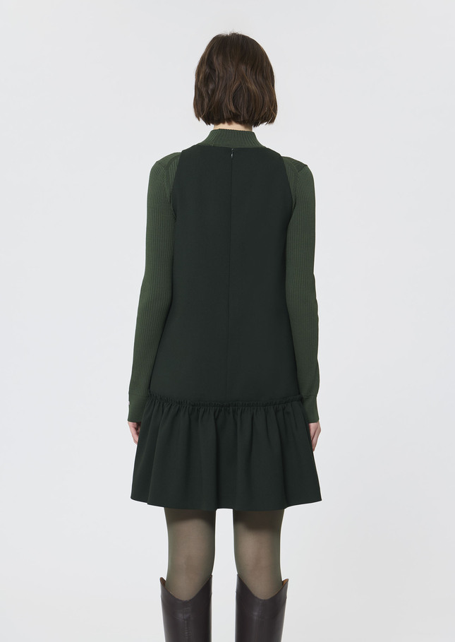 Rosabel dress green flannel Vert anglais TARA JARMON