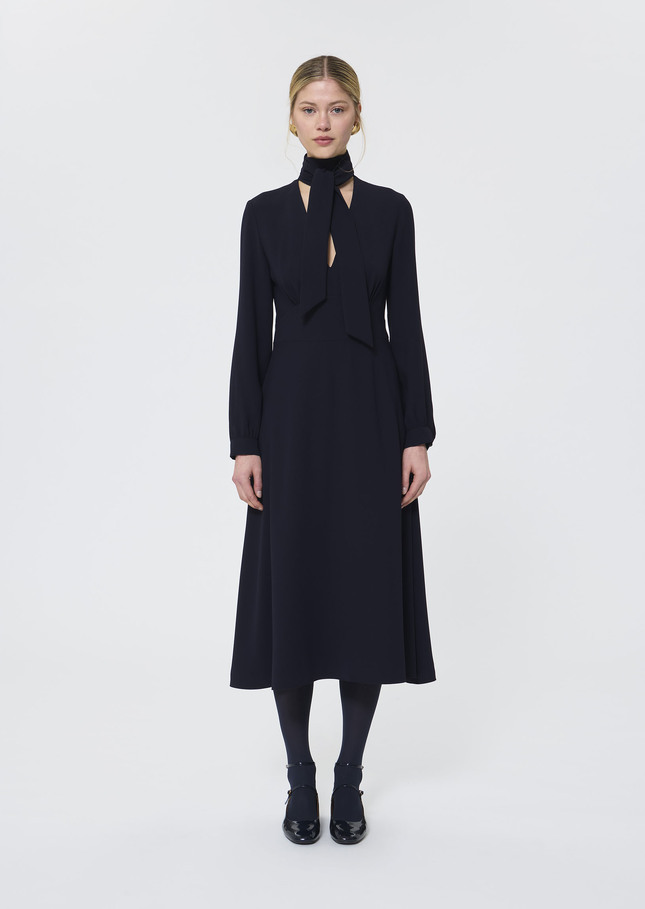 Rosalie Dress midnight blue crepe Night TARA JARMON
