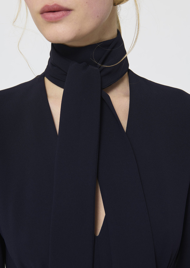 Rosalie Dress midnight blue crepe Night TARA JARMON