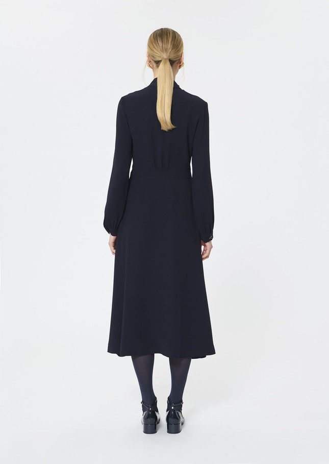 Rosalie Dress midnight blue crepe Night TARA JARMON