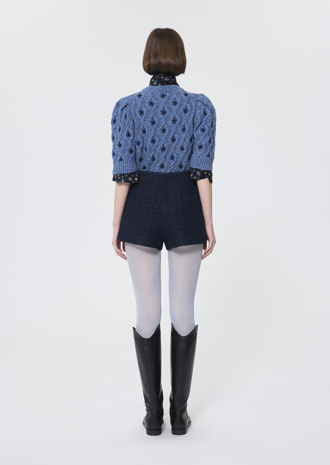 Sam shorts midnight blue iridescent tweed Night TARA JARMON