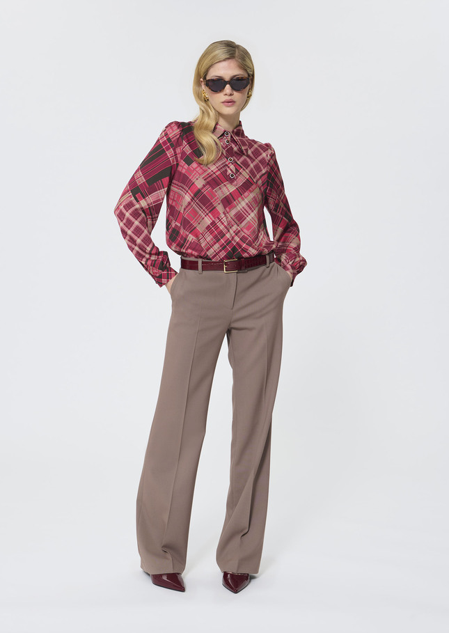 Tonio top pink plaid print Raspberry TARA JARMON