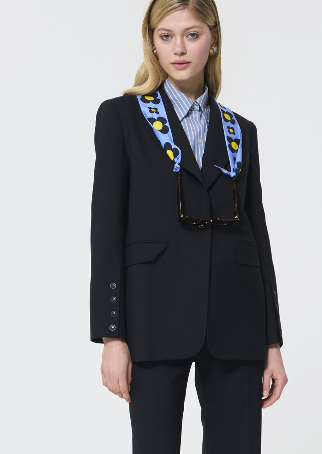 Virgil Jacket midnight blue in cold wool Night TARA JARMON