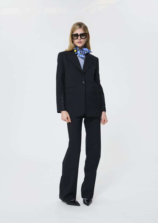 Virgil Jacket midnight blue in cold wool Night TARA JARMON