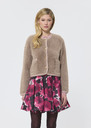 Gatsby Vest beige brushed knit Taupe color TARA JARMON