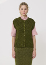 Gibson Vest soft green wool Cactus, Night TARA JARMON