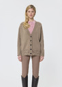 Grace Vest beige in merino and alpaca wool Taupe color TARA JARMON