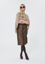 Jaden skirt beige leopard jacquard Cactus, Nut brown TARA JARMON