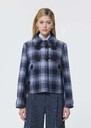 Manoel Coat midnight blue wool check Night TARA JARMON