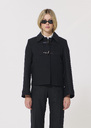 Manoel Coat black woolen cloth Black, Cactus, Horizon TARA JARMON