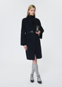 Mocca Coat midnight blue double-faced wool Night, Vert anglais TARA JARMON