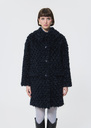 Mael Coat midnight blue faux bouclé fur Green, Night TARA JARMON