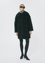 Mael Coat green faux curly fur Green, Night TARA JARMON