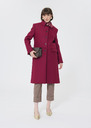 Manola Coat red woolen cloth Garnet, Grey TARA JARMON