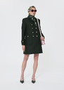 Manon Coat green woolen cloth Black, Vert anglais TARA JARMON
