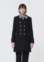 Manon Coat black woolen cloth Black, Vert anglais TARA JARMON