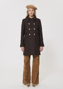 Marceau coat brown woolen cloth Cactus, Chocolate TARA JARMON