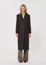 Matthew Coat brown woolen cloth Chocolate, Vert anglais TARA JARMON