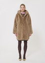 Margaret Coat beige faux fur Taupe color TARA JARMON