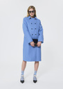 Marguerite Coat sky blue woolen cloth Grey, Horizon TARA JARMON