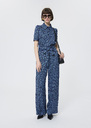 Pia Pants midnight blue with mini heart print Cactus, Garnet, Gray grey, Lemon yellow, Night, Nut brown, Vert anglais TARA JARMON
