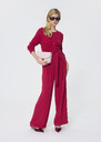 Pia Pants red crepe Cactus, Garnet, Lemon yellow, Nut brown TARA JARMON
