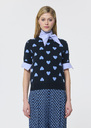 Polla sweater midnight blue jacquard hearts Night TARA JARMON