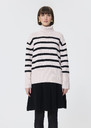 Pacome Sweater ecru with black stripes in wool Horizon, Night, Off-white, Taupe color TARA JARMON