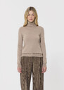 Palma sweater beige merino wool Cafe au lait, Green TARA JARMON