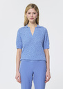 Panpi sweater sky blue wool Horizon, Lemon yellow TARA JARMON