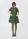 Rubina Dress green plaid double canvas Black, Cactus, Grey, Horizon, Taupe color TARA JARMON