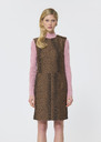 Rohane Dress beige leopard jacquard Nut brown TARA JARMON